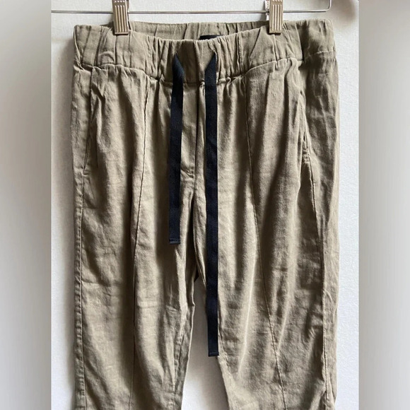 Babaton Aritzia Day  Linen Cropped drawstring trouser pants Sz XXS - Picture 4 of 11